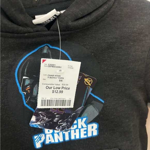 NWT! Childs Marvel Black Panther Charcoal Hoodie - Picture 5 of 6